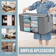 thumbnail image 4 of Bolsa de Almacenamiento de Ropa de Gran Capacidad 8PCS,Cajas Almacenaje Ropa con Asa Reforzada,Tela Gruesa y Cremallera S&oacute;lidas,Transparente y Visible,Organizador de Transpirable para Edred, 4 of 9