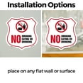 thumbnail image 3 of No Smoking Shield Sign No Smoking Eating Or Drinking (2 Pack) 18 inch X 18 inch Shield Shaped Heavy Duty 3.2 mil Vinyl Decals Weather Resistant, UV Protected for Workplace Made in the, 3 of 6