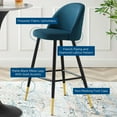 thumbnail image 7 of Modway Cordial Fabric Bar Stools - Set of 2 in Azure, 7 of 7