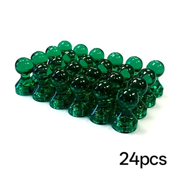 CCOCC 24 Green Magnetic Push Pins - Perfect Magnets for Fridge,Calendars,Whiteboards,and Maps