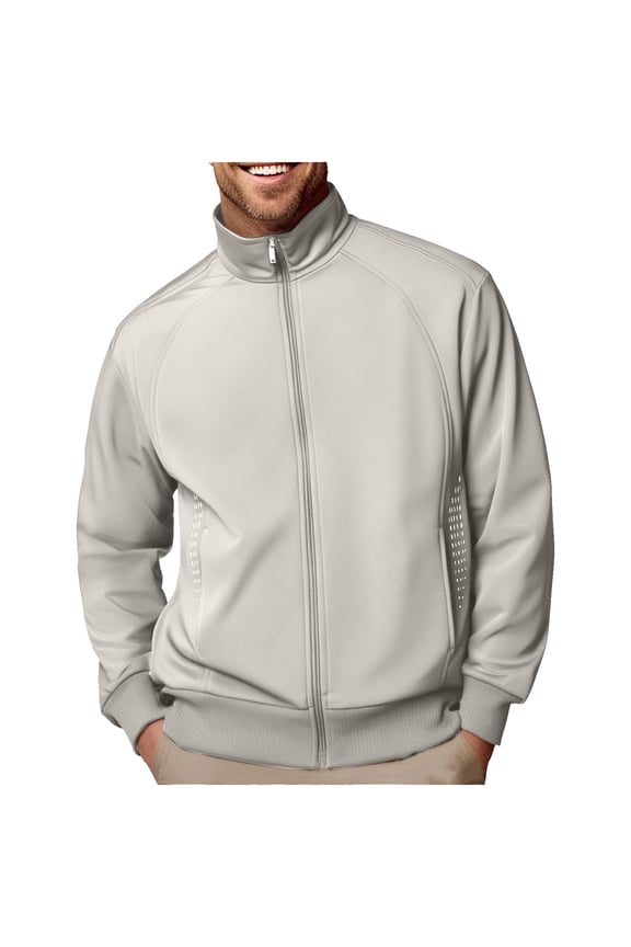 Mens Track Jackets Casual Lightweight Full-Zip Solid Color Sport Coats Lightweight Workout Running Jacket With Pockets