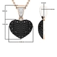 thumbnail image 4 of Dazzlingrock Collection 0.60 Carat (ctw) Round Black & White Diamond Heart Pendant for Women with 18 Inch Gold Chain in 10K Rose Gold, 4 of 6