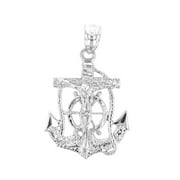 Sterling Silver Mariners Anchor Crucifix Pendant Necklace (Pendant only)