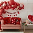 thumbnail image 5 of Valentine''s Day Pillow Covers 20x20 Inch Set of 2 Red Hearts Decor White Throw Pillow Covers Valentine''s Day Cushion Case Decoration for Sofa Couch, 5 of 6