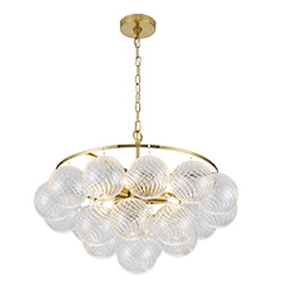 Modern Bubble Chandeliers for Dining Room, Hanging Light Fixture Over Table,6-Light Height Adjustable Pendant Light Fixtures for Kitchen, Living Room, Bedroom, Bathroom, L24'' x W12.5''