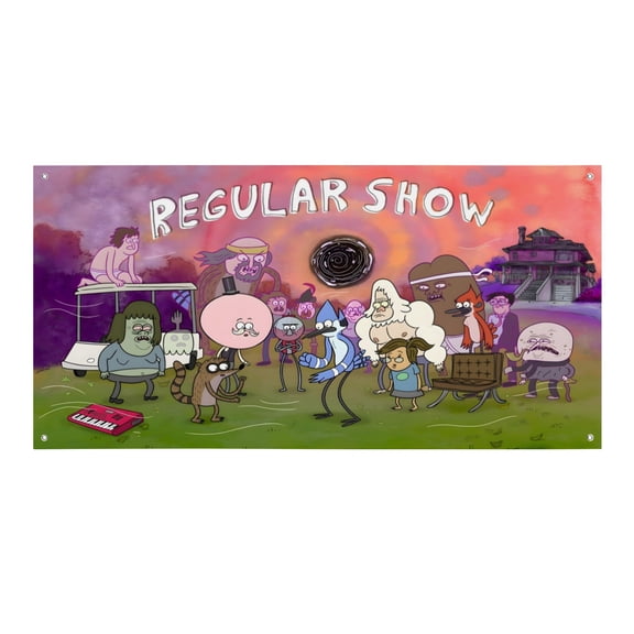 Regular Show-Theme Backdrops Banner Birthday Party Decor Supplies Personalized Party Backdrop Decoration,5x3ft（150x90cm）