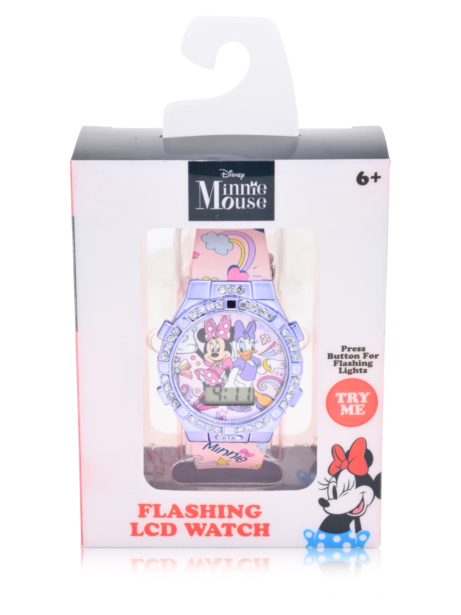 Disney Minnie Mouse and Daisy Unisex Child LCD Watch with Printed Silicone Strap - MN4320WM