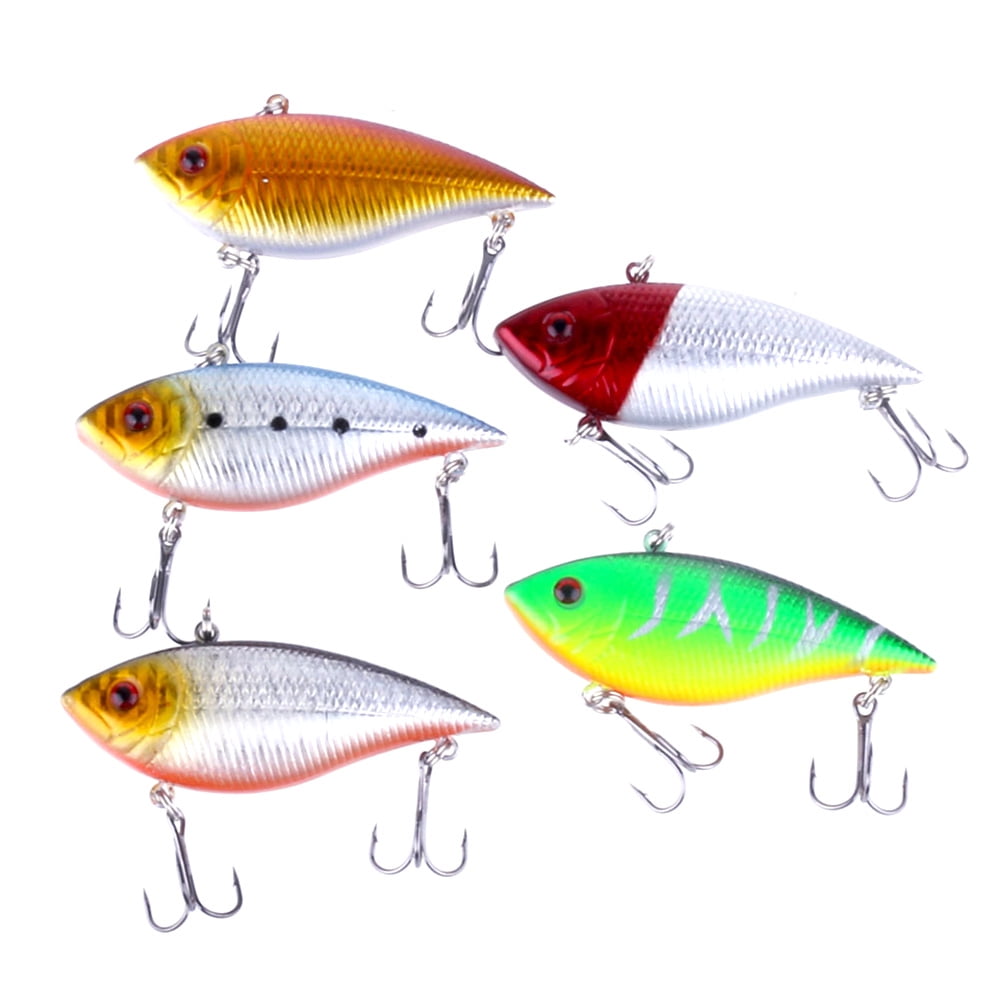 HENGJIA 5PCS Lipless Crankbaits for Bass, Fishing Lures Minnow VIB Hard Baits Top Water Lures Fishing Lure for Saltwater Freshwater Bass, Redfish, Trout, Walleye