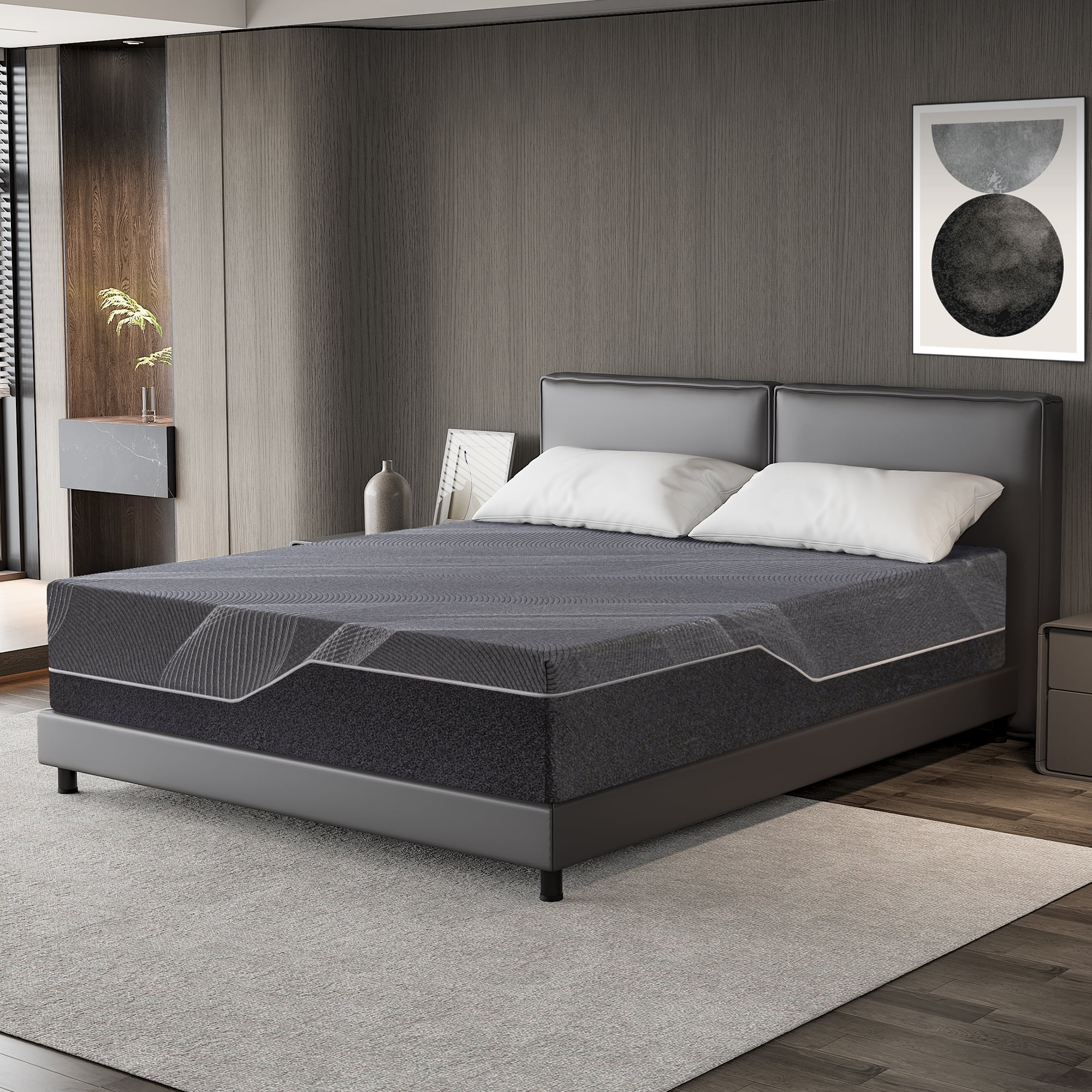 EGOHOME Ego Snoova 14 inch Queen Size Mattress, Cooling Gel Memory Foam Mattress in a Box, Medium