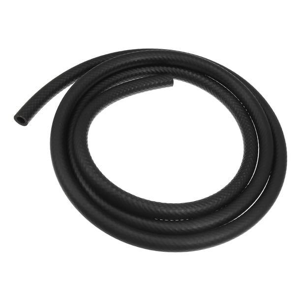 2m 6.56 Pies 10mm 0.39" Coche Flexible Recto Calentador Manguera Goma Negro