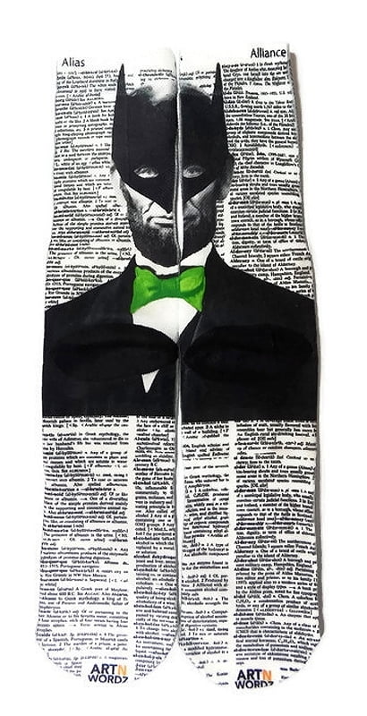 Art N Wordz Apparel I Am Lincoln Batman Alias-Alliance Dictionary Page  Print Pop Art Unisex Socks 