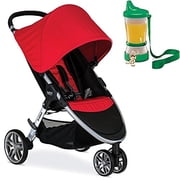 Britax 2017 B-Agile Stroller, Red With Non-Spill Cup and Snack Container(Colors May Vary)