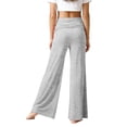 thumbnail image 5 of qolati Girls Yoga Pants Fold Over Low Waist Wide Leg Sweatpants Flare Leggings Bell Bottoms Y2k Lounge Trousers 5-14 Years Gray, 5 of 7