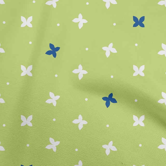 oneOone Tissu Polyester Lycra Vert Clair Floral & Matériel de Robe Tissu Imprimé Tissu au Mètre 56 Pouces de Large