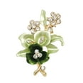 thumbnail image 2 of SPRING PARK Enamel Alloy Flower Pearl Pin Collar Corsage Brooch Lapel Cardigan Sweater Jewelry, 2 of 7
