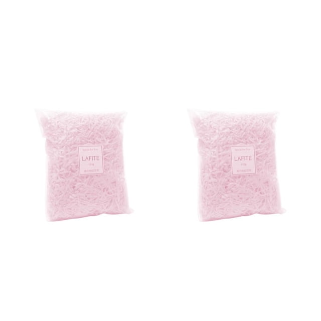 Toystoory Papel triturado arrugado Lafite, relleno de rafia, confeti, caja de regalo, decoraciones, relleno de cumpleaños, luz de embalaje de Rosa claro 2piezas