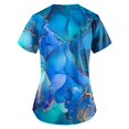 thumbnail image 3 of Uniforme de trabajo estampado SCZ mujer camiseta de bolsillo top manga corta azul 2xl, 3 of 3