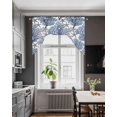 thumbnail image 4 of Navy Blue Coral Coastal Kitchen Curtains Swag Valance for Windows/Bathroom/Cafe, Summer Beach Starfish Nautical Rod Pocket Drape Panel Swag Curtain Valance for Bedroom/Living Room 55''x36'', 4 of 6