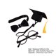 thumbnail image 3 of Gorro de graduación para mascotas con pajarita y gafas: atuendo ajustable para la graduación de gatos y perros, accesorio adorable para fotos escolares en ceremonias académicas y recuerdos de an, 3 of 6