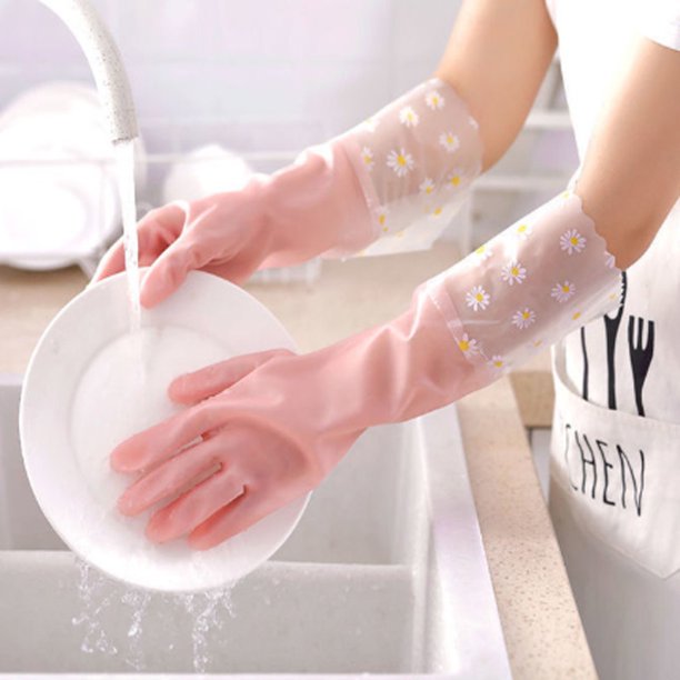 Guantes para el hogar, resistentes al agua, de plástico, de cuero, para limpieza del hogar, de goma, antideslizantes, duraderos y gruesos, para lavar platos de cocina