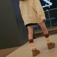 thumbnail image 4 of Harajuku Women Colorblock Striped Cable Knit Boot Socks Loose Style Leg Warmers, 4 of 21