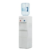 DELLA White Water Cooler Hot Cold Child Safety Lock Top Loading Ice Maker Counter Top Dispenser Spout Function Upright