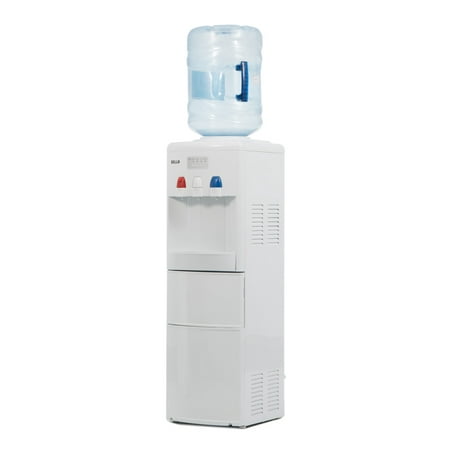 DELLA White Water Cooler Hot Cold Child Safety Lock Top Loading Ice Maker Counter Top Dispenser Spout Function Upright