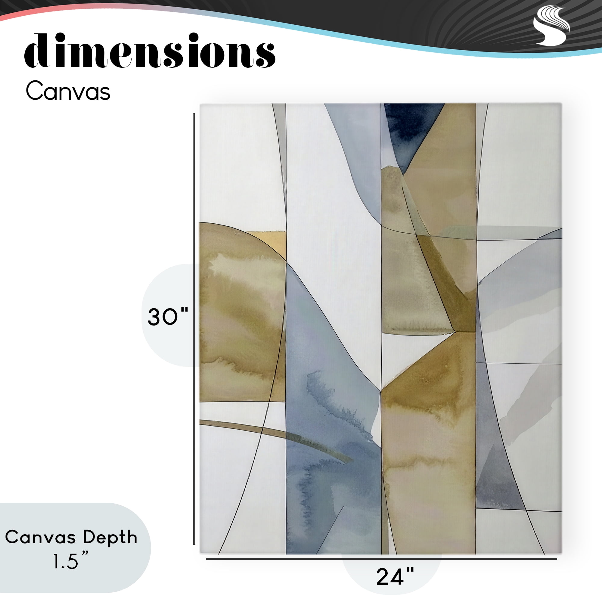 Stupell Industries Geographic Abstract Sections Canvas Wall Art, design by Alonza Saunders