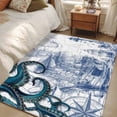 thumbnail image 4 of 2.7'x5' Area Rugs, Nautical Blue Octopus Indoor Outdoor Area Rug for Living Room Bedroom, Coastal Ocean Summer Boat Washable Bathroom Rugs Kitchen Floor Carpet Mats Home Decor Aesthetic, 4 of 8