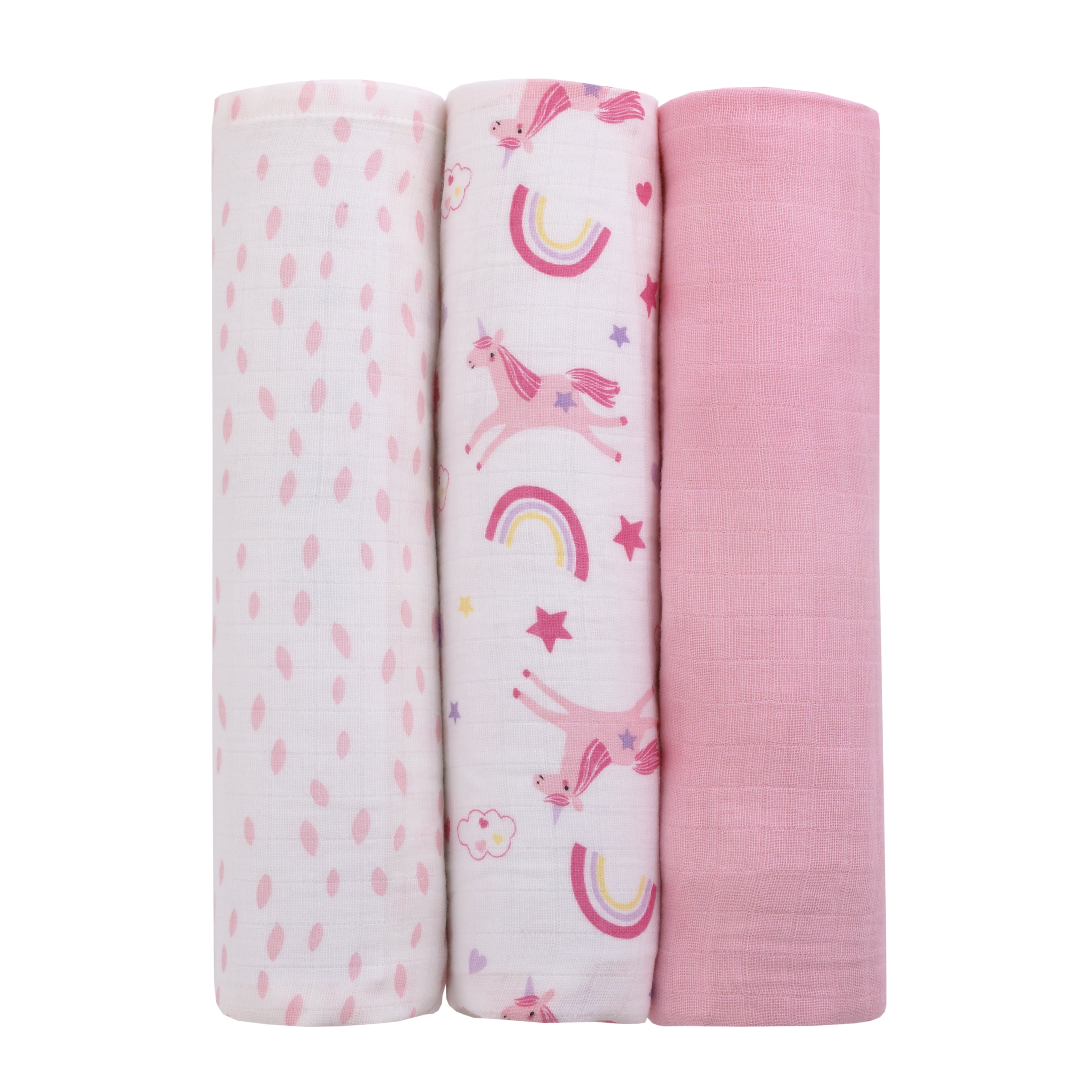 Parent's Choice Unicorn 3pk Muslin Blankets - 47' x 47'