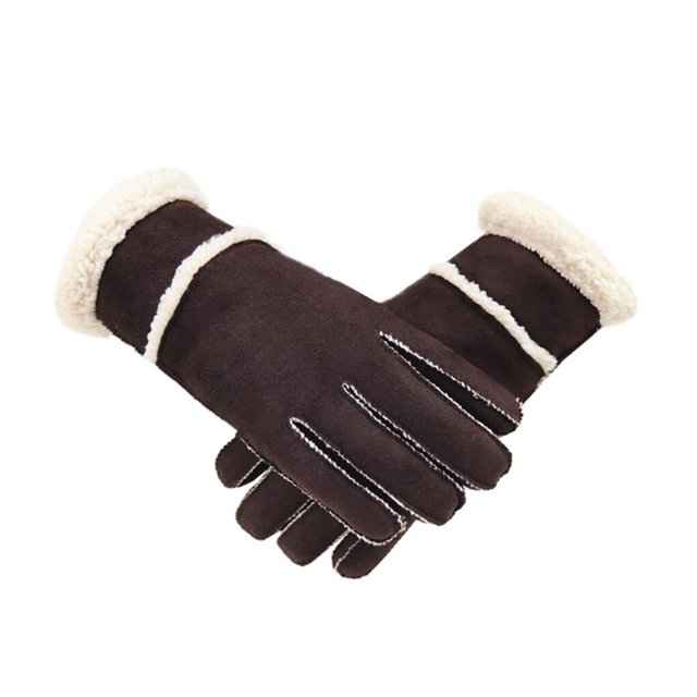 Sonducket 1 par de guantes de felpa deportivos elásticos transpirables para hombres y mujeres, guantes cálidos para invierno, senderismo, guantes y mitones Marrón