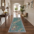 thumbnail image 6 of DEORAB 2x7 Runner Rugs Vintage Floral Deep Emerald Low Pile Machine Washable Rug Non Slip Rug for Hallway, Kitchen, Entryway, 6 of 6