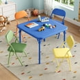 thumbnail image 3 of Kids Folding Table and Chairs Set, 1 Table with 2 or 4 Chairs, Portable Children Activity Table for Eating Reading Playing, for Dining Room Daycare Camping, Multiple Colors, 3 of 9