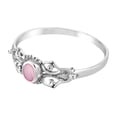 thumbnail image 2 of Timeless Vintage Beauty Oval Pink Mother of Pearl Sterling Silver Band Ring-7, 2 of 5