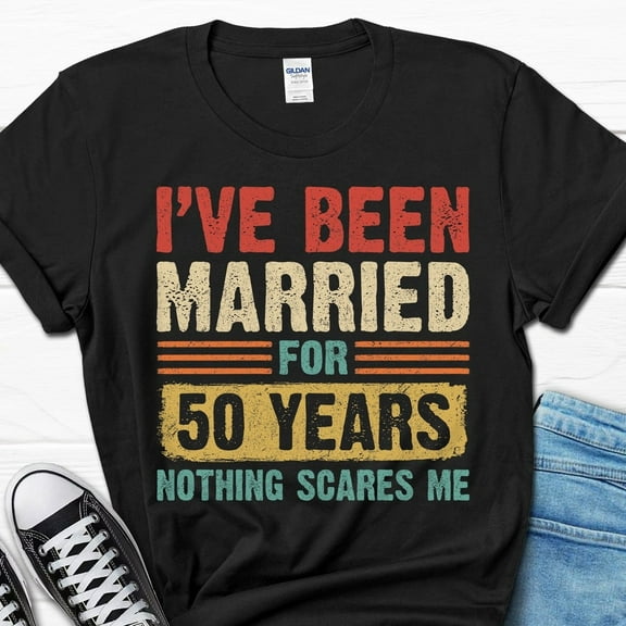 personnalist year -50th Anniversary Gift, 50th Wedding Anniversary Shirt, Couples Anniversary T-shirt, Husband Dad Tee, I've Been Married for 50 Years Tee