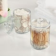 thumbnail image 5 of Minimalist Flowers Bathroom Canisters Set of 4 Translucent Plastic Storage for Cotton Pads and Floss, 5 of 7
