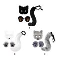 thumbnail image 3 of Shengyu Ensemble d'Halloween Costume Simulé Masque Gants en Peluche Accessoire de Queue Élastique Ajustable Blanc, 3 of 6