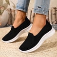 thumbnail image 2 of HEWUQI Womens Knit Walking Shoes 2026 Comfortable Summer Arch Support Slip on Loafers Width Orthopedic Casual Backless Flat Sneakers Black Size 7, 2 of 5