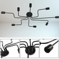 thumbnail image 1 of Lámpara de Techo de Montaje Semi Empotado, Luz Colgante de Techo Negra Negra Moderna E27 Base Lámpara de Techo para 8 Luces E27 110 A 240V, 1 of 7