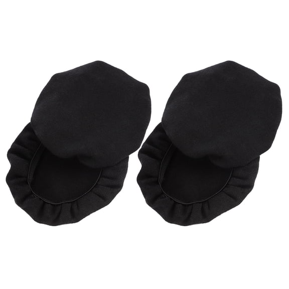 LOLIPPYY 4Pcs Black Stretch Headset Cover Cotton Earpad Protector Washable Reusable