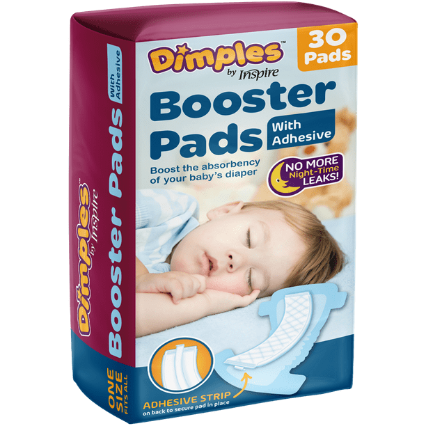 Dimples by Inspire Booster Pads, Baby Diaper Doubler 1 Size Fits All