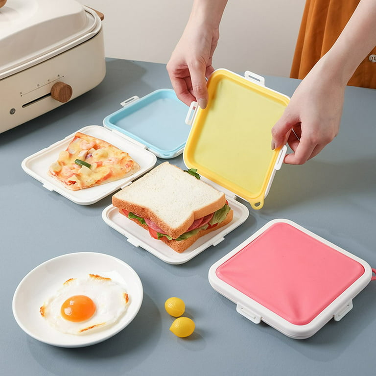 Pjtewawe Food Storage Sandwich Containers Sandwich Box Food Storage Shape  Holder For Lunch Boxes Bread Sandwich For Kids Adults Prep Microwave