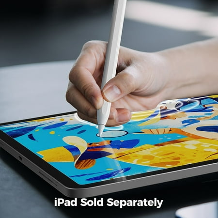 Tronsmart - Kreda 10 Stylus Pen with Tilt Sensitivity, Palm Rejection, Magnetic iPad Pencil Compatible with iPad - White