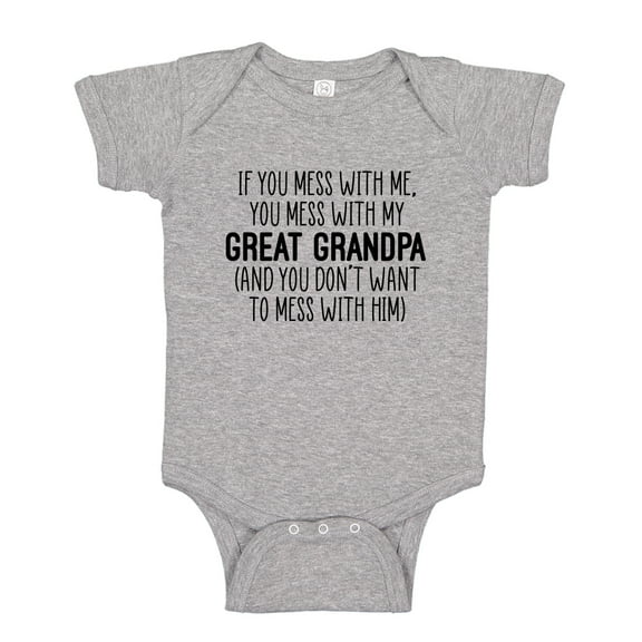 Don't Mess With My Great Grandpa Baby Bodysuit One Piece 6 mo Athletic Heather