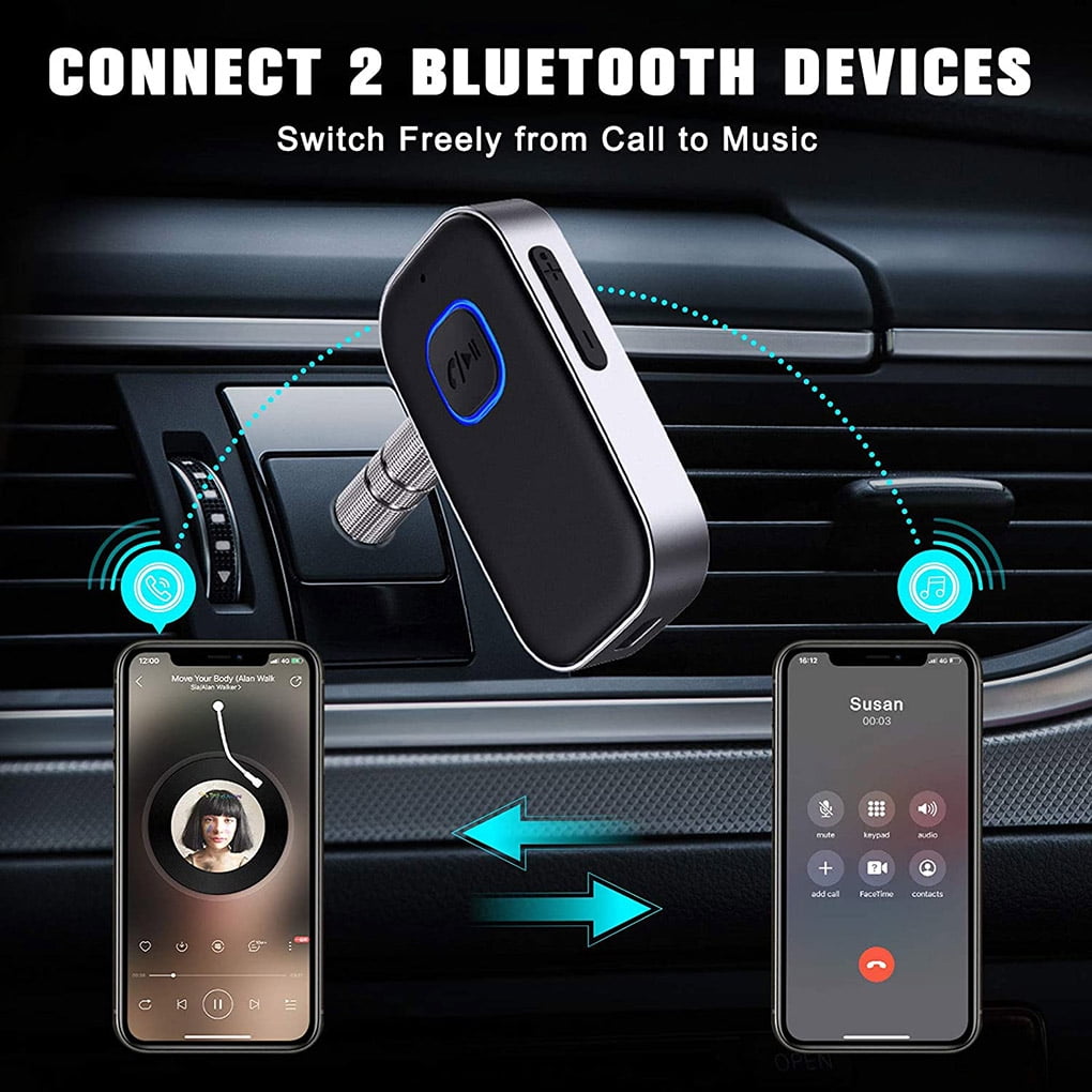 Buy 1PCS Bluetooth 5.0 Audio Adapter Car Radio AUX Input Wireless Receiver Handsfree Call Music