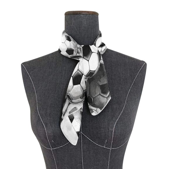 Square Scarf 24x24 Inch Vintage Soccer Ball Collage Silky Satin Sun Protection Neck Scarf for Women Multi-Purpose Head Wrap Bandana for Hair Bag Decoration