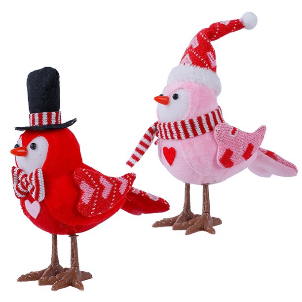 Decoración de pájaros brillantes con luz, luz nocturna de pájaro lindo, regalos creativos para el Día de San Valentín