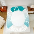 thumbnail image 5 of jejeloiu Stripes Lines Circle Twin Sheet Sets,Cyan White Bedding For Teens Kids 3pcs, 5 of 7