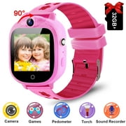 PROGRACE H3 Sports Kids Smart Watch 90° Rotatable Camera Touchscreen Pedometer Flashlight Pink