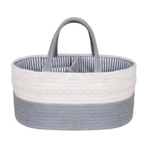 LAMIRO Woven Baby Diaper Caddy Large Organizer Nappy Storage Bin